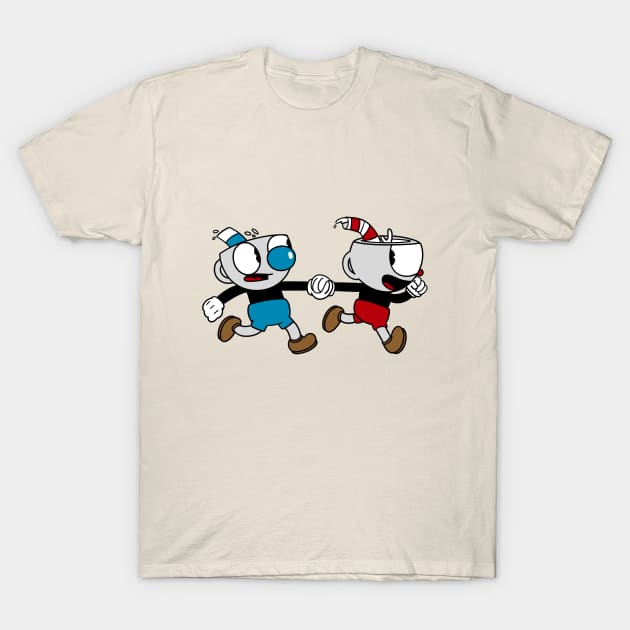 Cuphead & Mugman T-Shirt by robsartstuff